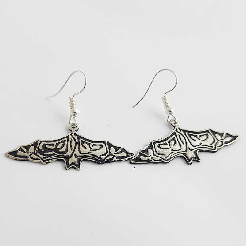 Etched Bat Earrings - Image 5