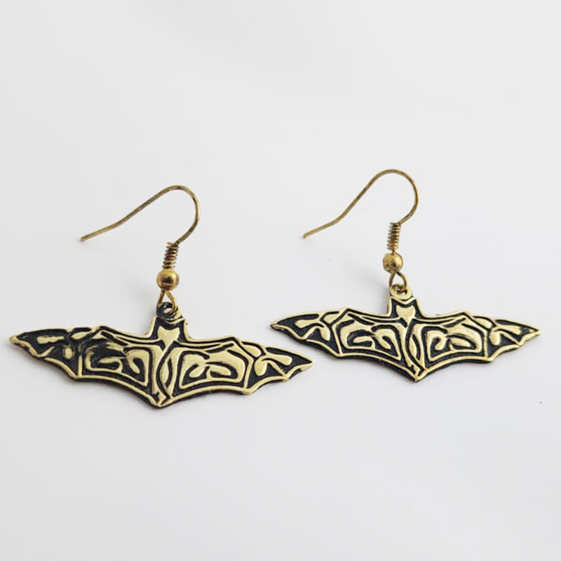 Etched Bat Earrings - Image 6