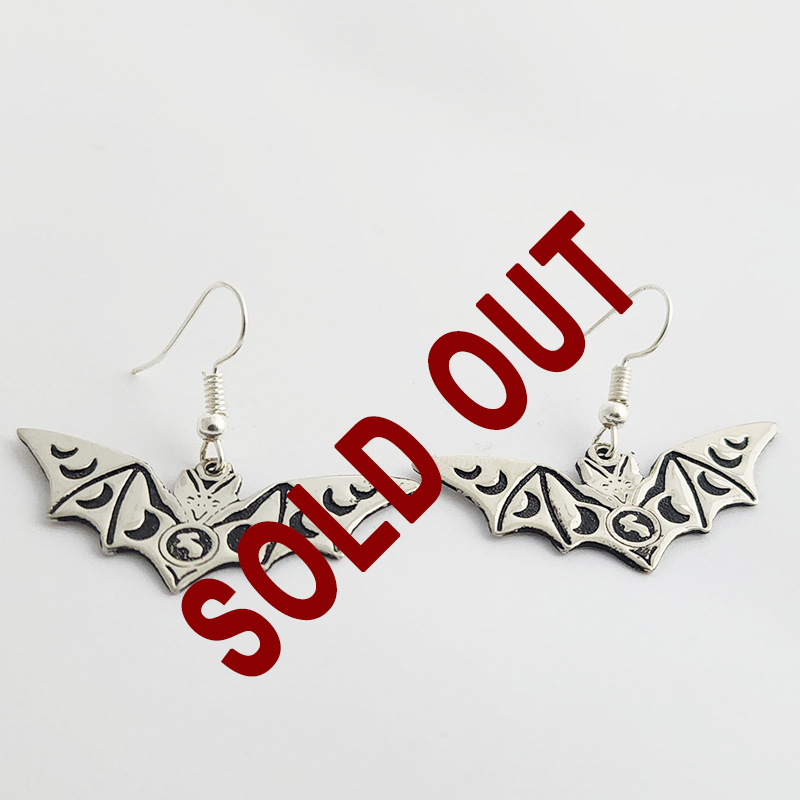 Etched Bat Earrings - Sold Out