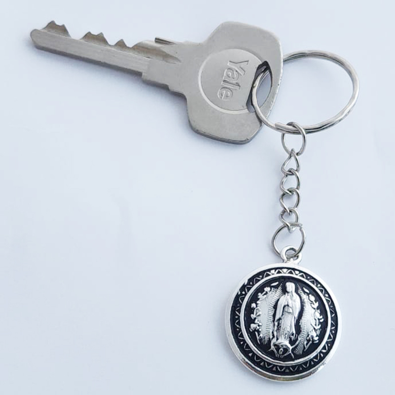 Virgin of Guadalupe Silver Key Chain - Image 2