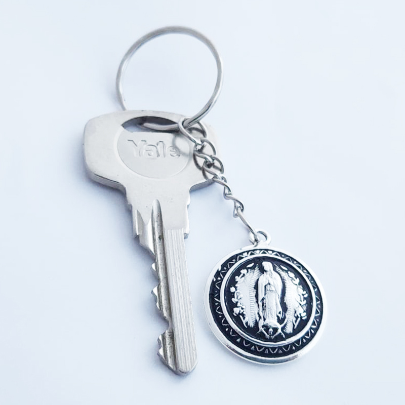 Virgin of Guadalupe Silver Key Chain